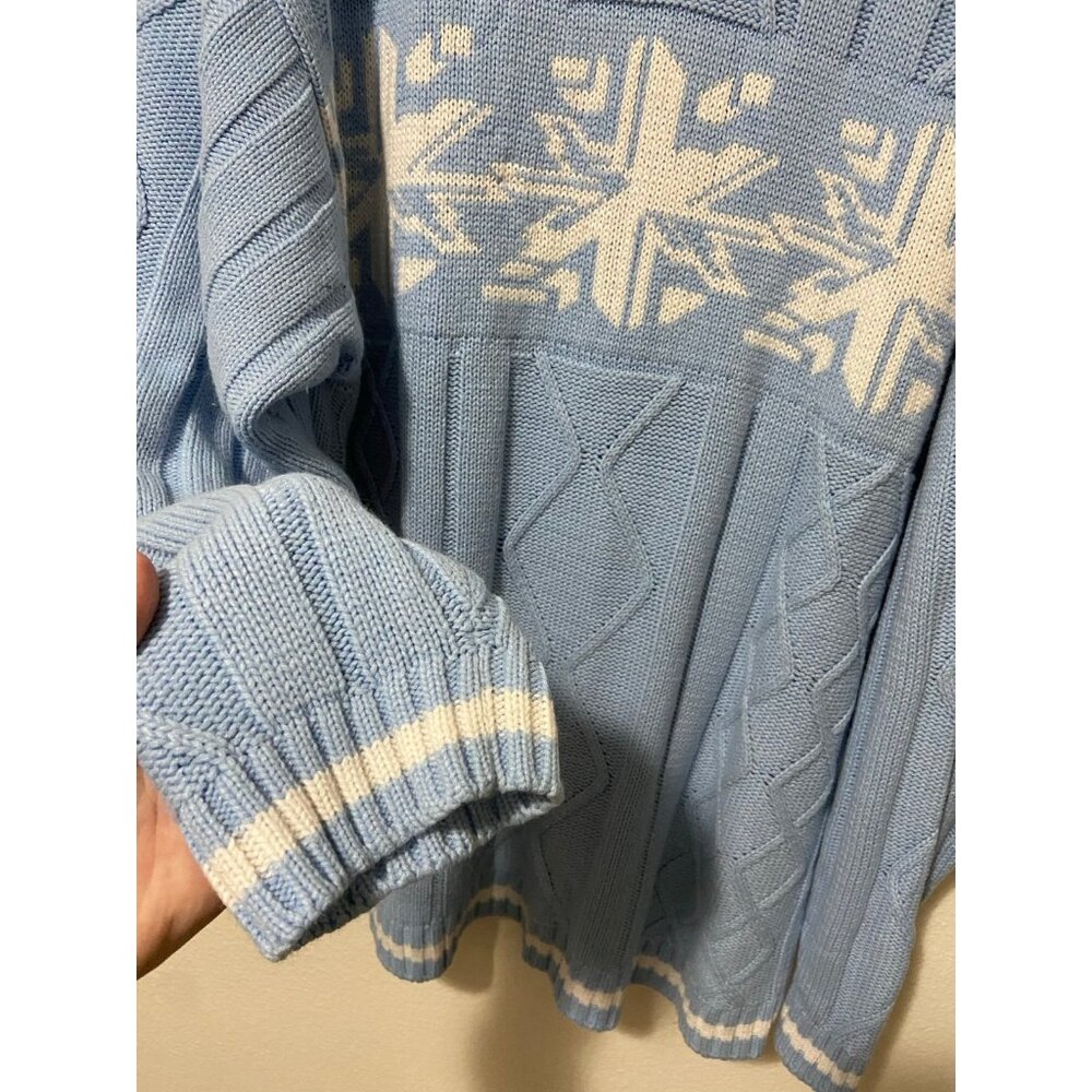 Vintage Unisex Southpole Blue and White Snowflake Holiday Sweater Size XL - Picture 4 of 7
